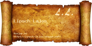 Lipsch Lajos névjegykártya